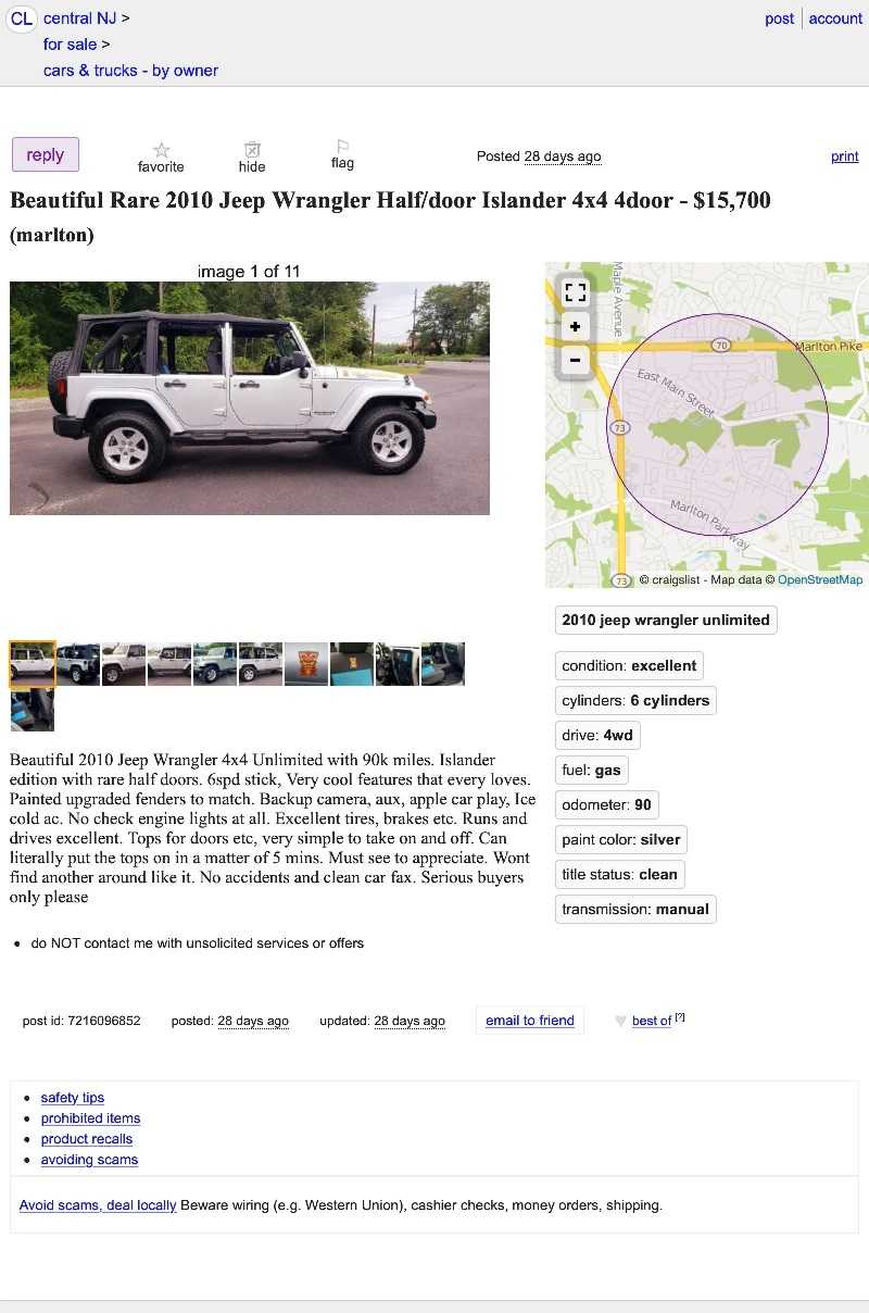 Craigslist Jeep Wrangler