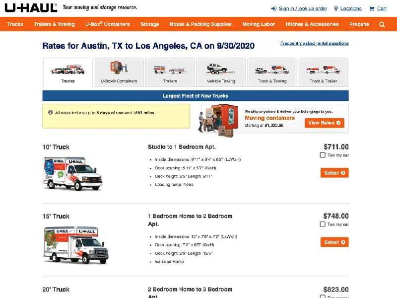 How Much to Rent a Uhaul Truck for One Day