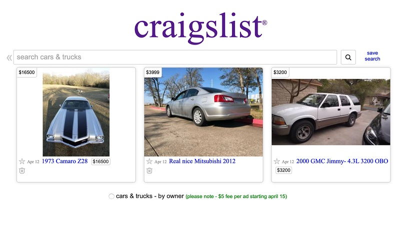 Cars for Sale by Owner Craigslist