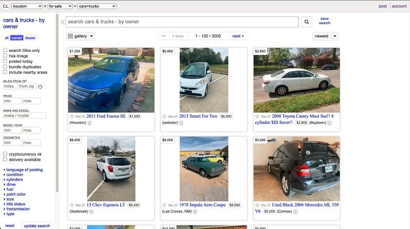 Cars for Sale by Owner Craigslist