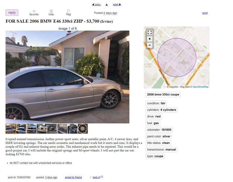 Free Car on Craigslist