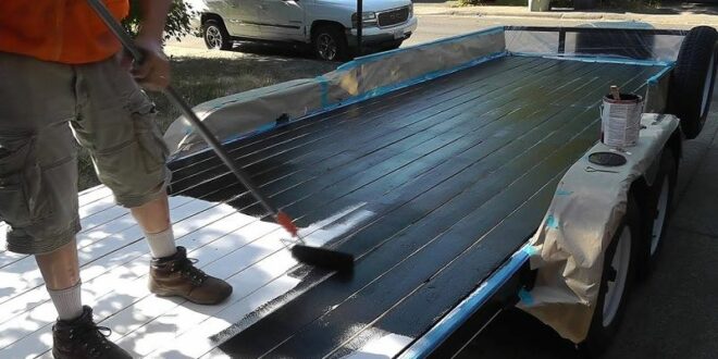 Truck Bed Liner on Wood