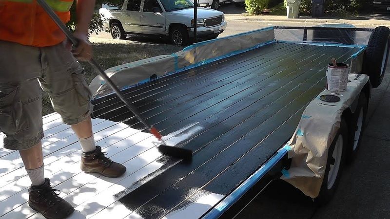 Truck Bed Liner on Wood